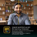 GAMDIAS IRIS M1 Streaming Webcam, Full HD 1080p 60FPS, Premium No Distortion Lens, Adjustable Ring Light, Accurate Auto Focus,BUILD-IN MIC, Works with OBS/StreamLabs/X Split for Twitch, Facebook, YouTube Streamer