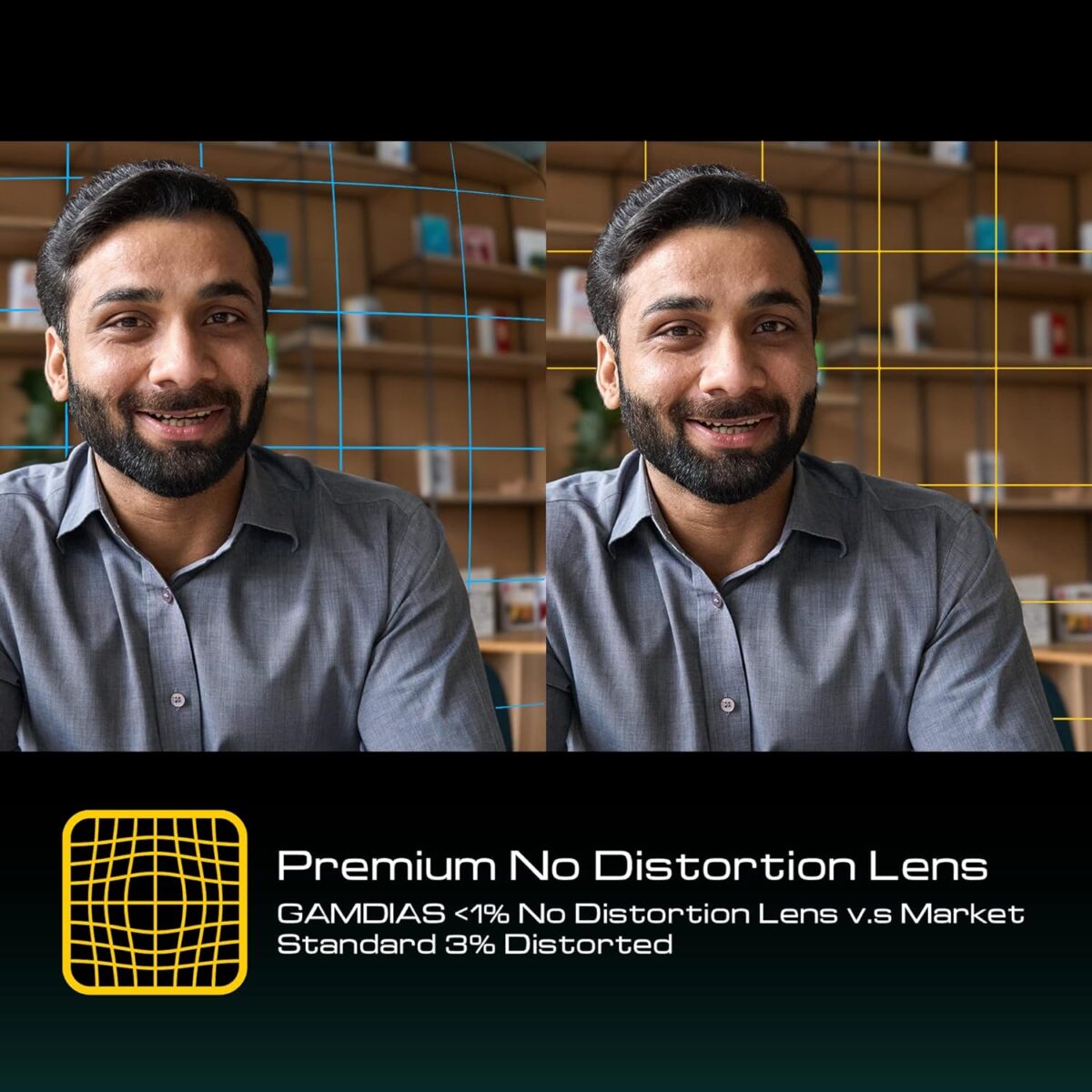 GAMDIAS IRIS M1 Streaming Webcam, Full HD 1080p 60FPS, Premium No Distortion Lens, Adjustable Ring Light, Accurate Auto Focus,BUILD-IN MIC, Works with OBS/StreamLabs/X Split for Twitch, Facebook, YouTube Streamer