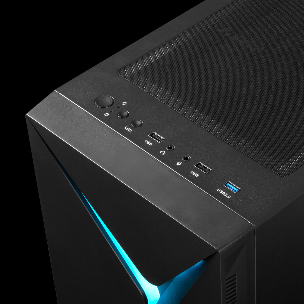 CUTTING EDGE Sync with 5V ARGB Motherboard RGB Streaming Lighting Left Tempered Glass Panels with Swing Door Design 1 Built-in 120mm Rear Fan Supports Motherboards up to ATX Magnetic Dust Filter Switch RGB Lighting Style with One Touch