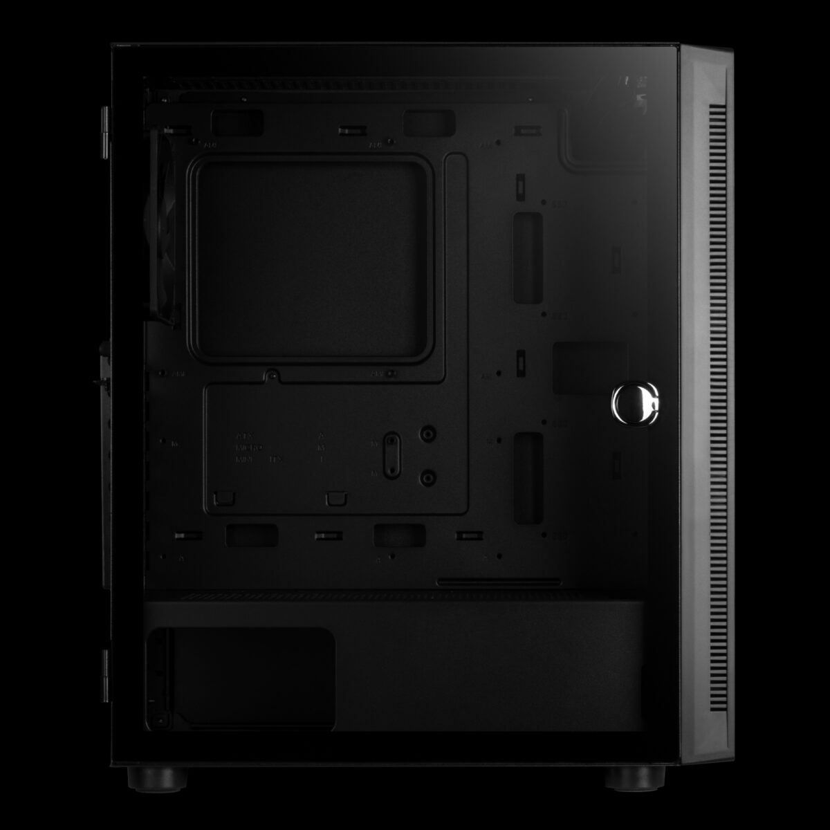 CUTTING EDGE Sync with 5V ARGB Motherboard RGB Streaming Lighting Left Tempered Glass Panels with Swing Door Design 1 Built-in 120mm Rear Fan Supports Motherboards up to ATX Magnetic Dust Filter Switch RGB Lighting Style with One Touch