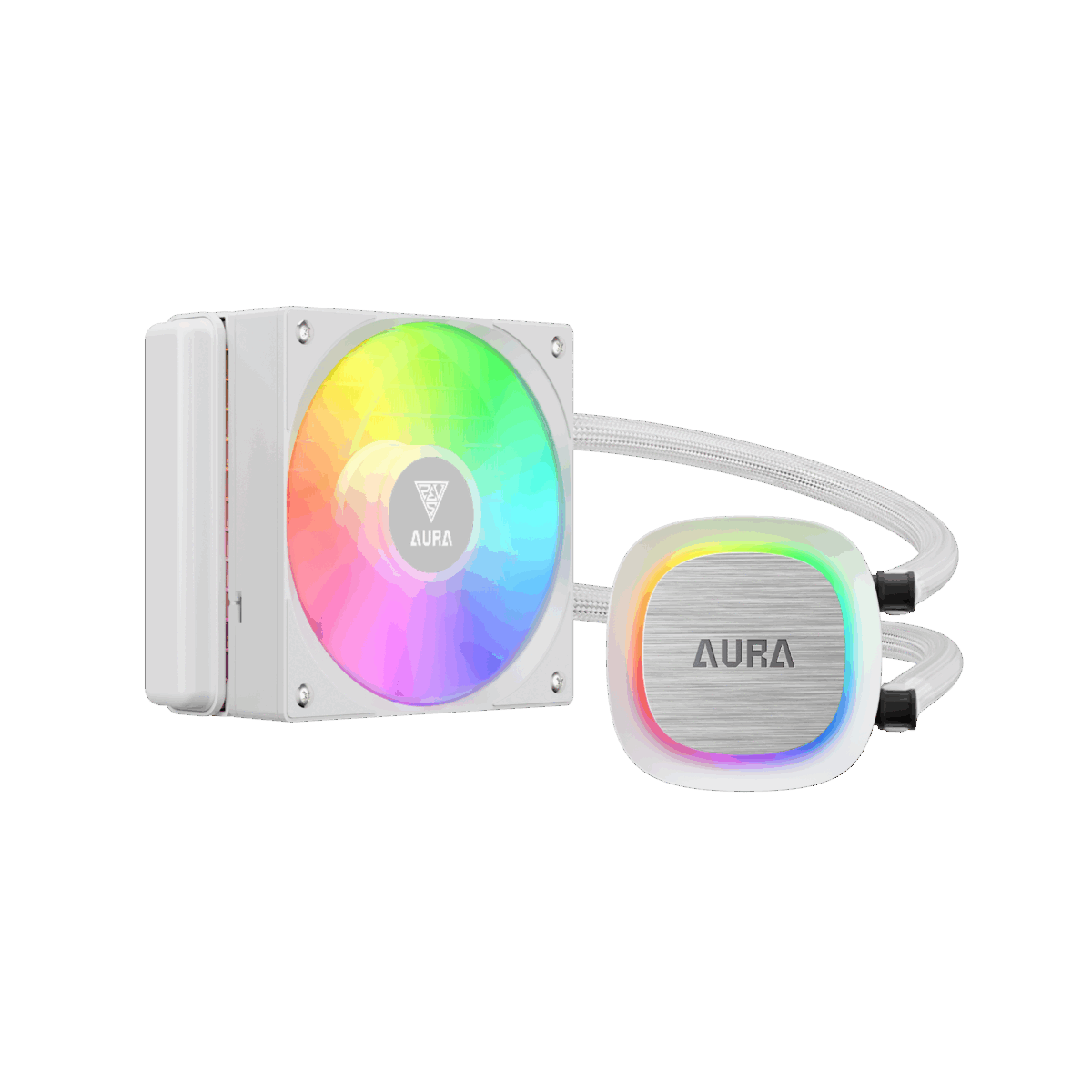 Gamdias Aura GL-120 | Liquid CPU Cooler | RGB Stream Lighting | Hydraulic Bearing PWM Fan | COMPATIBLE INTEL & RYZRN | Pump up to 2700 RPM - WHITE