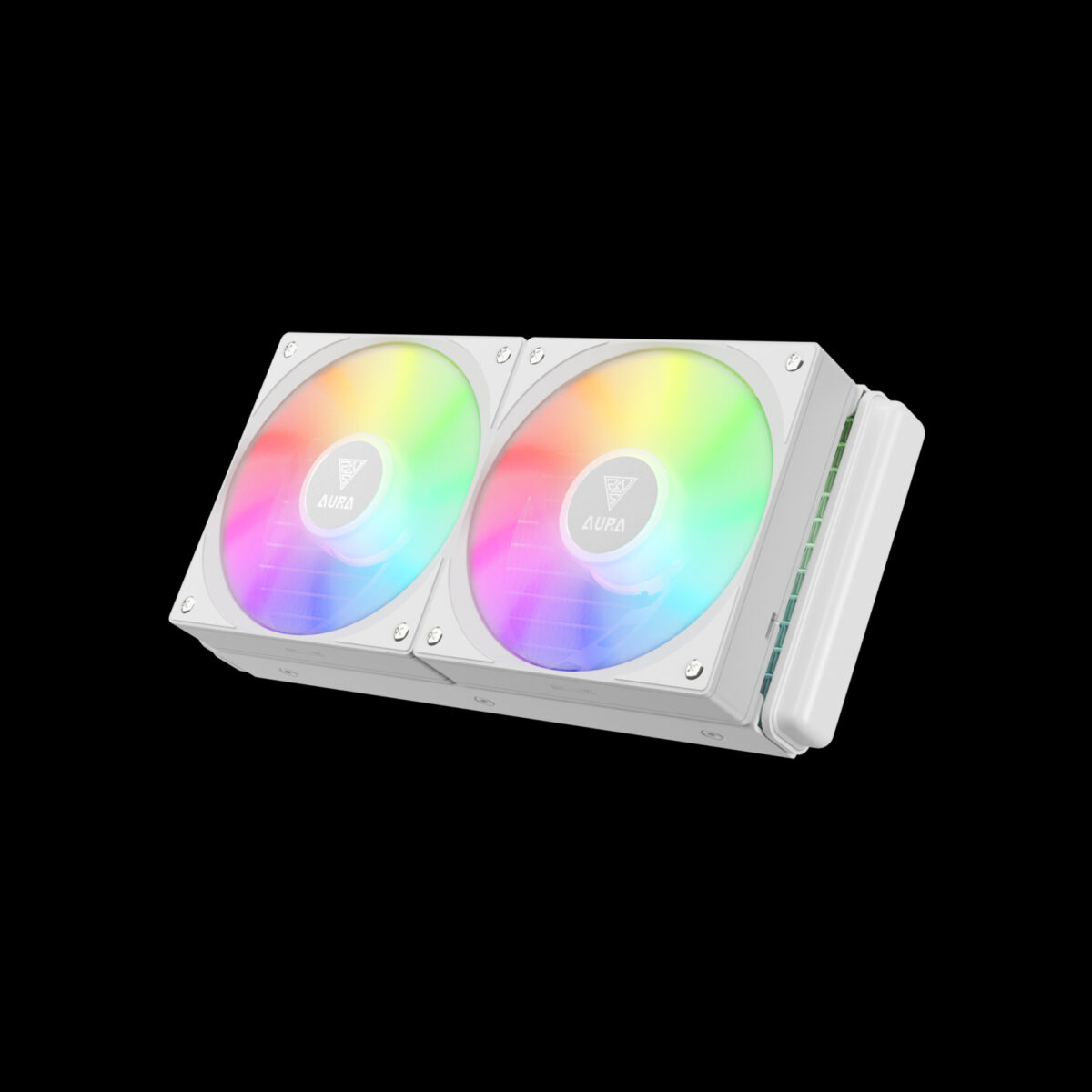 GAMDIAS AURA GL240 Liquid CPU Cooler, RGB 240 Radiator, 2 x 120mm PWM Fans, Mirror Style Pump for Intel/AMD Ryzen - WHITE