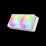 GAMDIAS AURA GL240 Liquid CPU Cooler, RGB 240 Radiator, 2 x 120mm PWM Fans, Mirror Style Pump for Intel/AMD Ryzen - WHITE