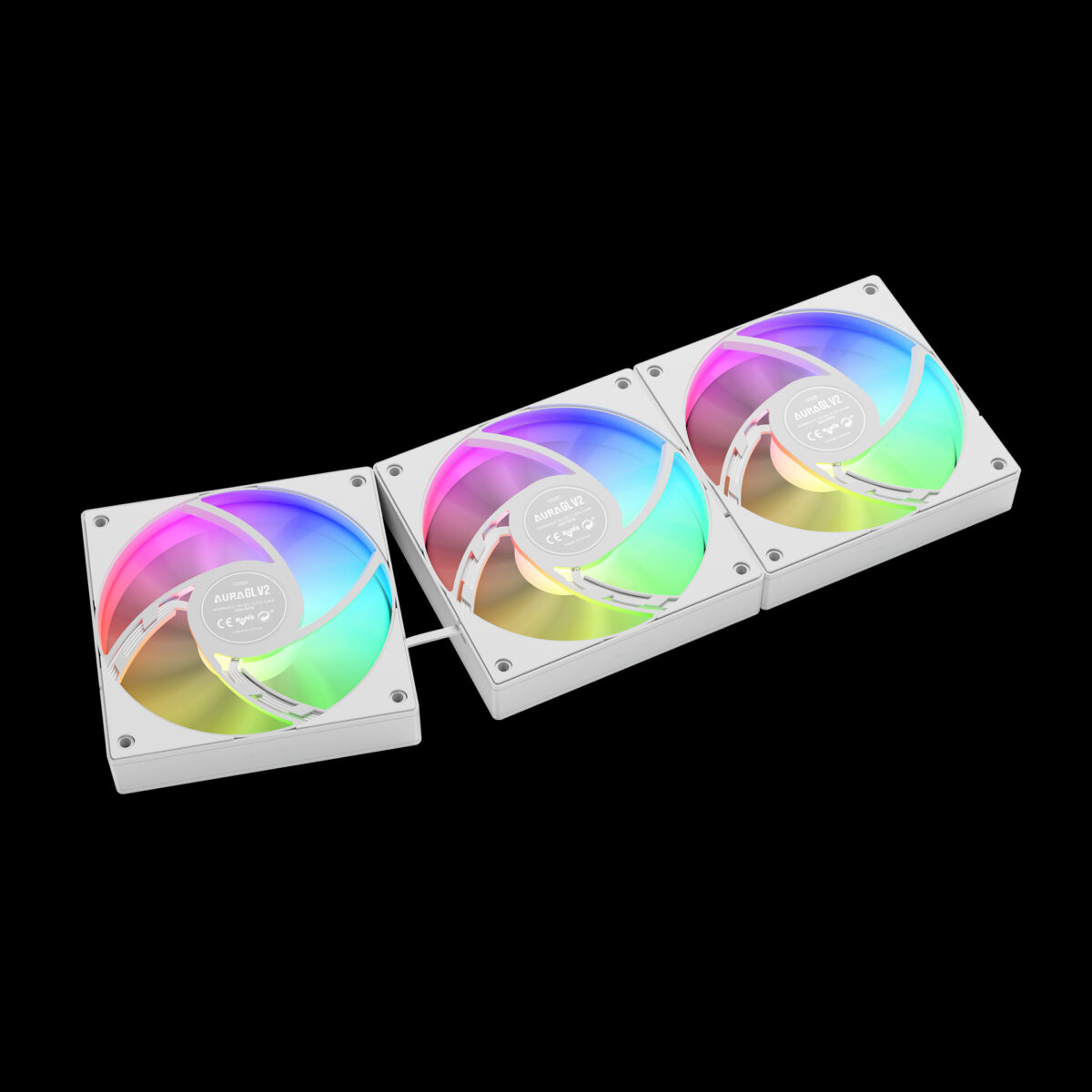 AURA GL360 V2 WH PERFORMANCE ARGB LIQUID COOLER New Fluid Running System for Better Thermal Dissipation Upgraded Copper Base & 12-slot 10-pole Motor to Improve Cooling Performance Hidden Cable Routing 30 Built-in Lighting Effects and Motherboard Sync ARGB Hydraulic PWM Fans Fully Rotatable Pump Housing with Brushed Plating Easy Installation of Universal Mounting Kits Support LGA 1700 / AM5