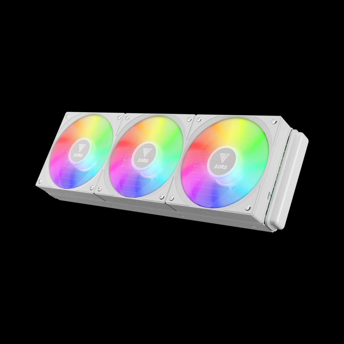 GAMDIAS AURA GL360 Liquid CPU Cooler, RGB 360 Radiator, 3 x 120 mm PWM Fans, Mirror Style Pump for Intel/AMD Ryzen - WHITE