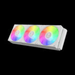 GAMDIAS AURA GL360 Liquid CPU Cooler, RGB 360 Radiator, 3 x 120 mm PWM Fans, Mirror Style Pump for Intel/AMD Ryzen - WHITE