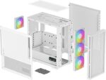 DeepCool CH560 DIGITAL ATX Airflow case, Dual Status Display, 3x Pre-Installed 140mm ARGB Fans, Mesh/Tempered Glass , Magnetic Top Mesh Filter, Type-C, USB 3.0, WHITE