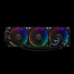 GAMDIAS CHIONE M4-420 ELITE LIQUID COOLER , Support LGA 1700 / AM5 , LCD Display , PWM Pump , ARGB Motherboard Sync , Hydraulic bearing PWM fans - BLACK