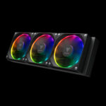 GAMDIAS CHIONE M4-420 ELITE LIQUID COOLER , Support LGA 1700 / AM5 , LCD Display , PWM Pump , ARGB Motherboard Sync , Hydraulic bearing PWM fans - BLACK