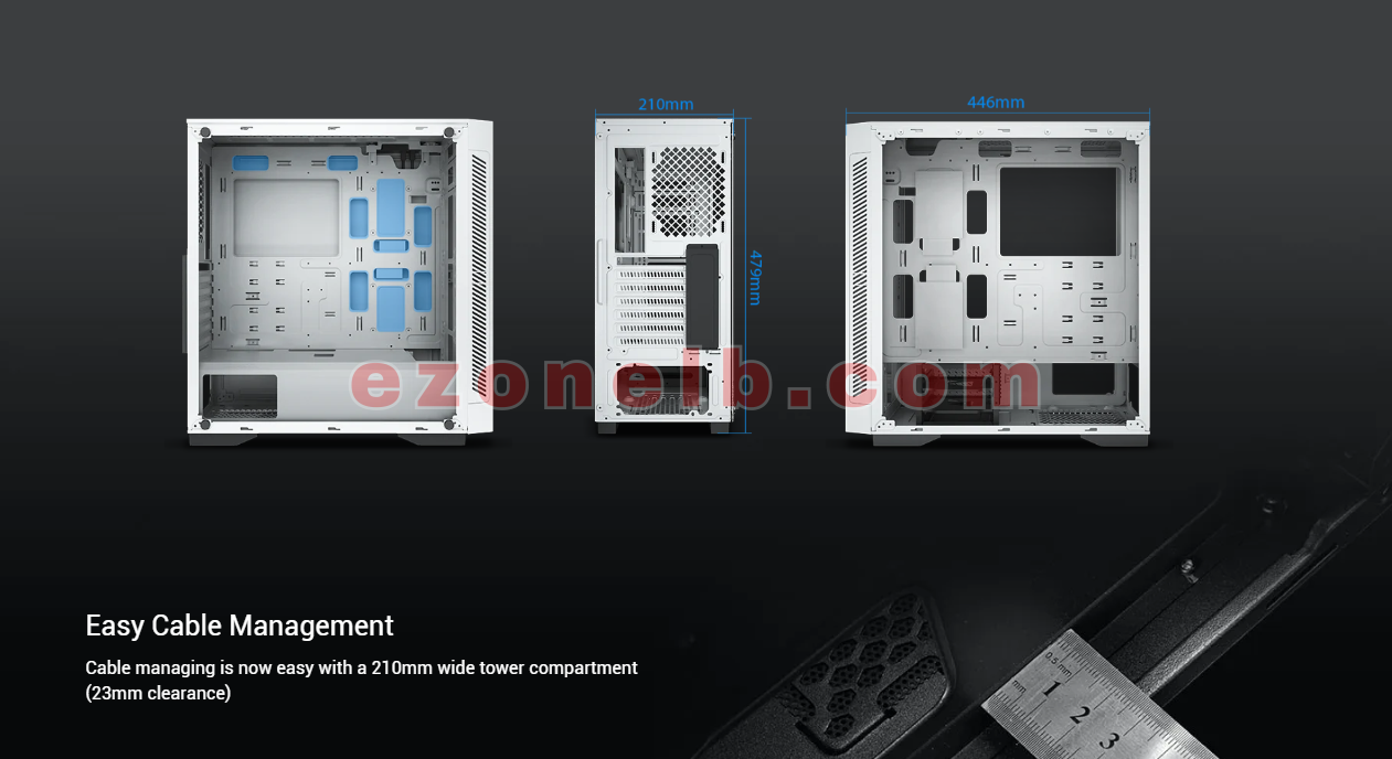 DEEPCOOL MATREXX 55 V3 ADD-RGB WH 3F Mid-Tower EATX ABS Computer Cabinet/Gaming Case - White with 3x120mm ADD-RGB Fans at Front, Supports E-ATX/ATX/Micro ATX/Mini-ITX (DP-ATX-MATREXX55V3-AR-WH-3F)