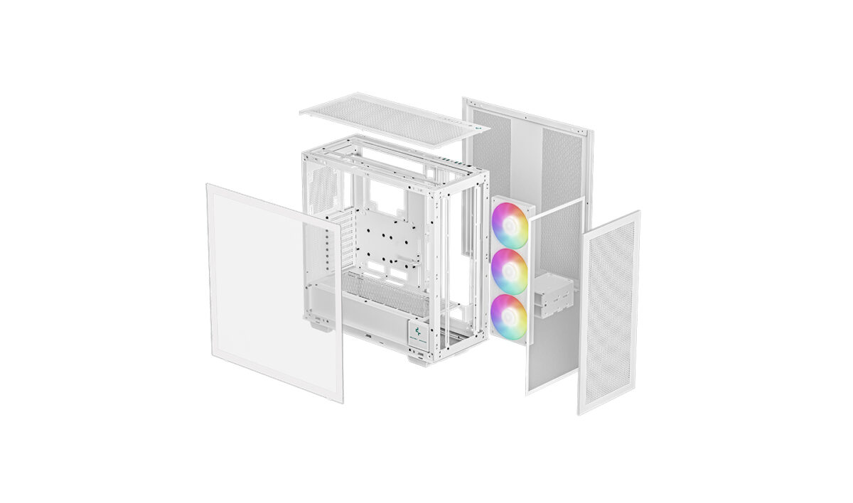 DEEPCOOL MORPHEUS ARGB WHITE CASE supports UP TO E-ATX motherboards , GPUs up to 480mm , Tempered Glass , 1x 420mm ARGB side fan - WHITE