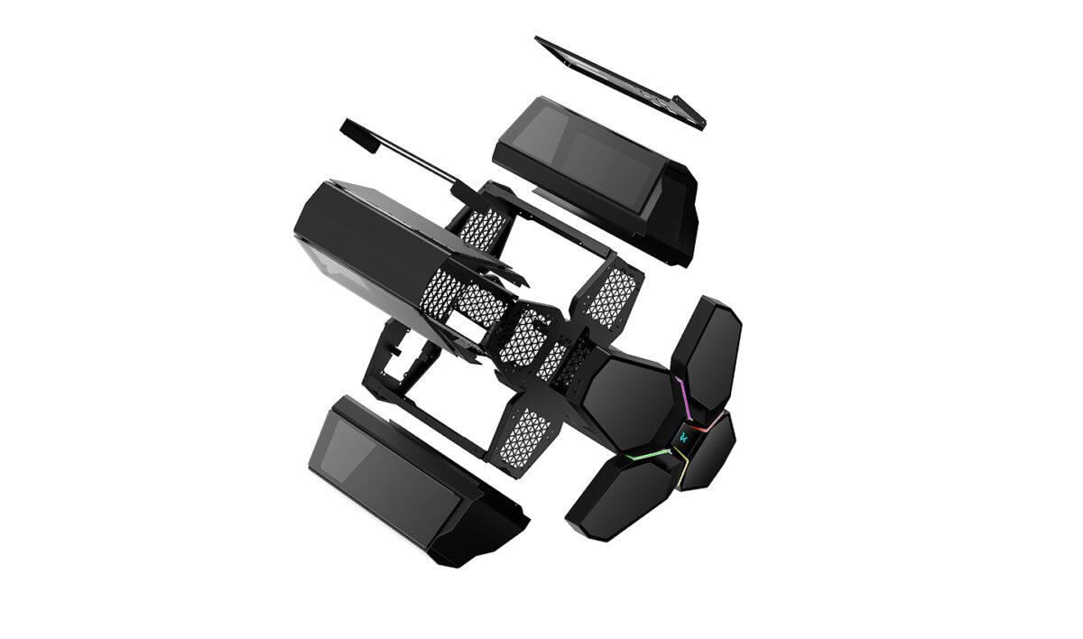 DEEPCOOL QUADSTELLAR INFINITY Gaming PC Case E-ATX with ARGB Six Vented Front Panels Tempered Glass  , Independent GPU Chamber and USB 3.2 Type-C Port - Black