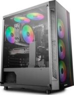 The ATX case supports up to 2 x 120/140mm fan on the top and 3 x 120mm/2 x 140mm fan at the front; MATREXX 55 MESH ADD-RGB 4F ATX case maximizes building ...