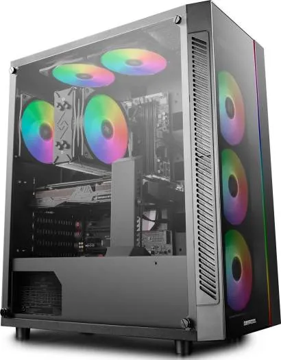 DP-ATX-MARTEXXGGV3-AR-4F EXPERT ZONE (5) The ATX case supports up to 2 x 120/140mm fan on the top and 3 x 120mm/2 x 140mm fan at the front; MATREXX 55 MESH ADD-RGB 4F ATX case maximizes building ...