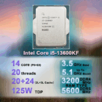 Intel Core i5-13600KFDesktop Processor 14 cores (6 P-cores + 8 E-cores) - Unlocked