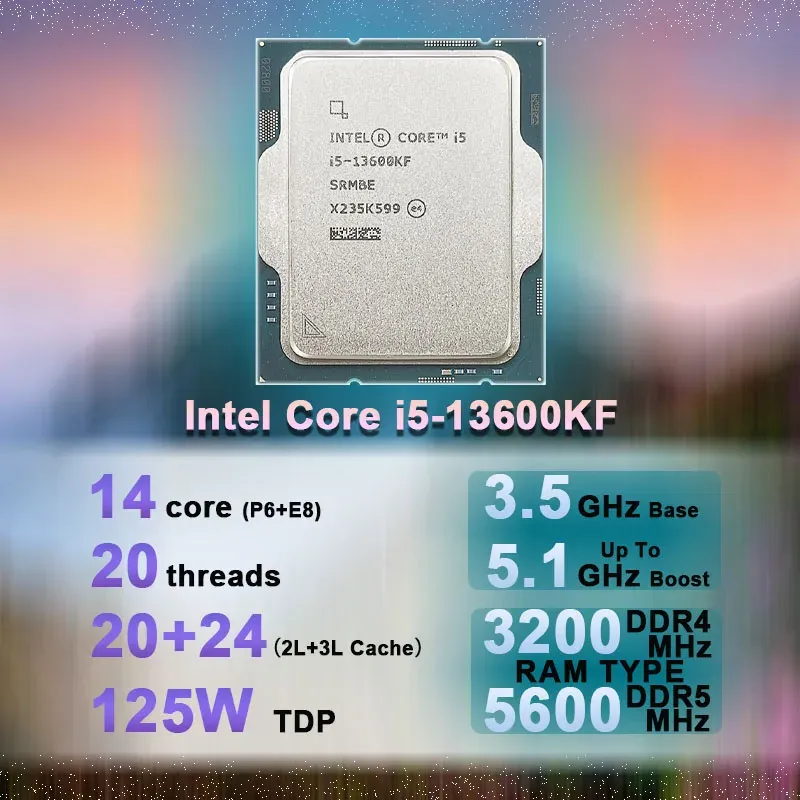 EG Intel Core i5-13600KFDesktop Processor 14 cores (6 P-cores + 8 E-cores) - Unlocked