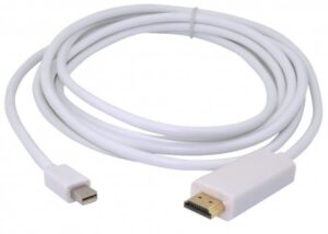 Mini DisplayPort Male to HDMI Male Cable, 1080p, Gold-Plated Plugs, WHITE  for Personal Computer FROM EXPERT ZONE