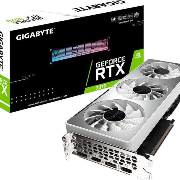 Gigabyte GeForce RTX 3070 Vision OC 8G (REV2.0) Graphics Card, 3X WINDFORCE Fans, LHR, 8GB 256-bit GDDR6, GV-N3070VISION OC-8GD REV2.0 Video Card