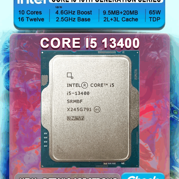 Intel Core i5-13400 Desktop Processor 10 cores (6 P-cores + 4 E-cores) 20MB Cache, up to 4.6 GHz