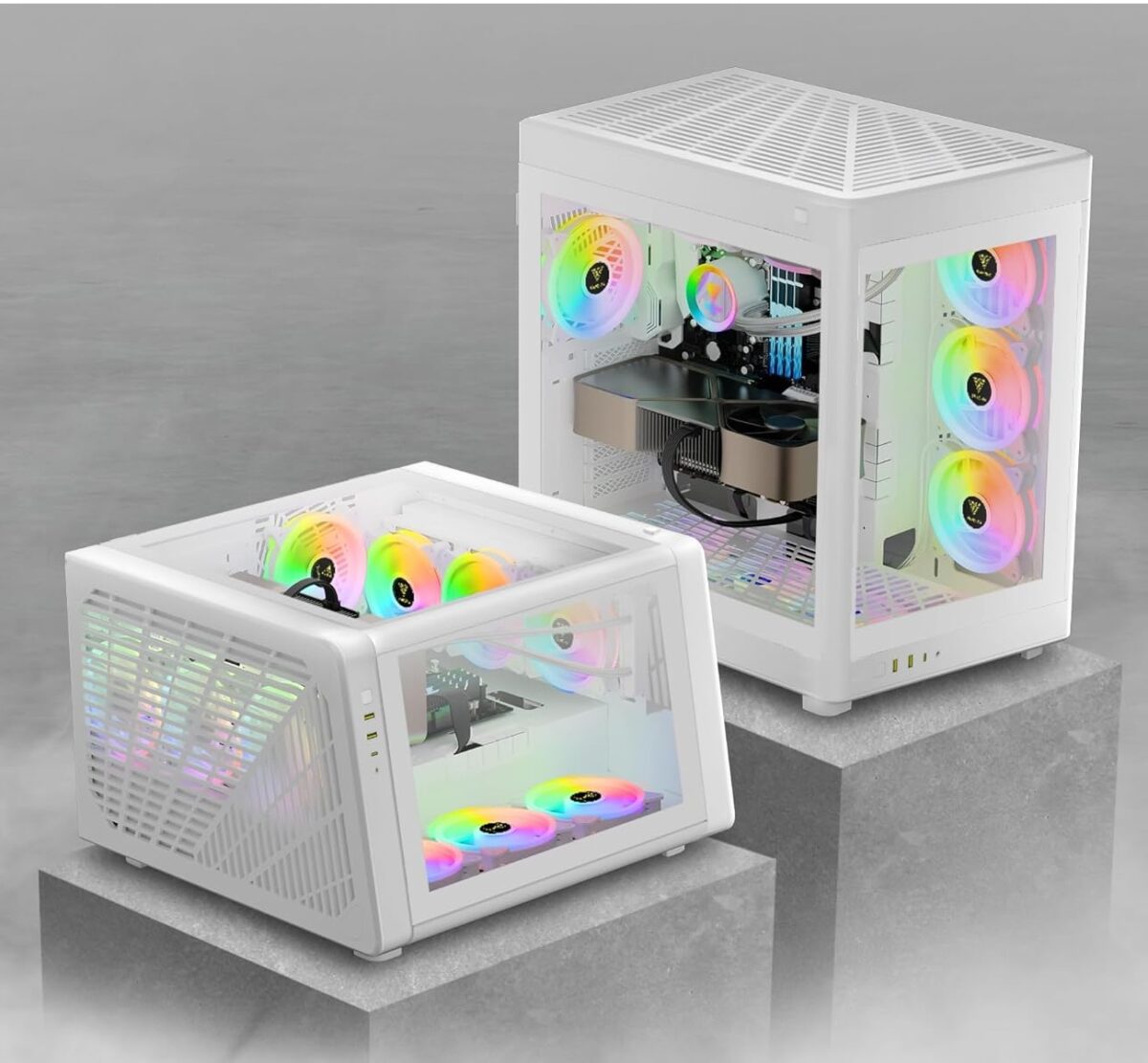 NESO WW RGB Gaming Case WHITE GAMDIAS NESO P1 WW RGB Dual-Chamber Tempered Glass Gaming PC Case , Partition Plate Cooling Technology, RGB Lighting, LED Control Button, Dust Filter , MODULAR ORIENTATION , TWO-WAY ORIENTATION WITH DUAL CHAMBER & ONE-TOUCH OPEN - PURE WHITE