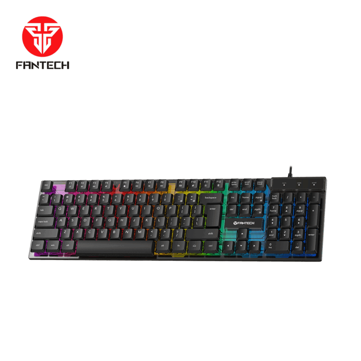 FANTECH P51S Gaming Keyboard and Mouse Combo, Gaming Headset and Headphone Stand Gaming Mouse Pad Wired RGB Rainbow Backlight PC Gamer Basic 5 in-1 Gaming Set