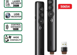 UGREEN Laser Pointer Wireless Remote Controller Presenter - 50654 ; Compatible with Windows, Mac OS, and Linux ; control with a range of up to 100m.