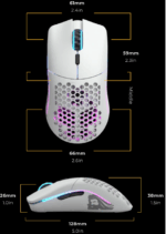 Glorious Model O Wireless Gaming Mouse WHITE optical10ms response time19000DPI , 6 buttons, RGB suitable for right-handed people