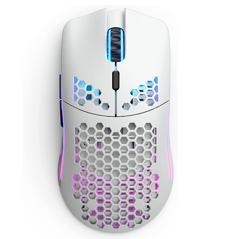 WIRELESS O -19 Glorious Model O Wireless Gaming Mouse WHITE optical10ms response time19000DPI , 6 buttons, RGB suitable for right-handed people