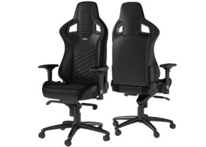 EPIC BLACK Synthetic leather noblechairs Gaming Chair "AWARD WINNING" One-of-a-kind luxury gaming chair with vegan faux leather cover 4D armrests