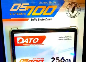 DATO SSD DS700 SATA3  550MB/s 256GB ; HDD Storage Capacity: 1 TB Storage Capacity 256 GB Read Speed : 25 MBps . Write Speed 500 MBps