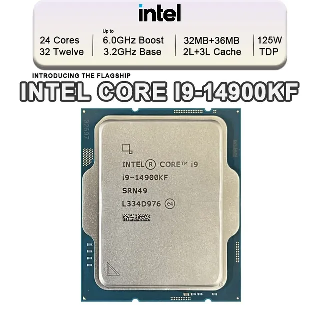 esEWY CPU Intel Core i9-14900KF Processor TRAY Intel Core i9-14900KF CPU Processor TRAY Intel® Core™ i9-14900KF  Gaming Desktop Processor 24 cores (8 P-cores + 16 E-cores) - Unlocked-TRAY