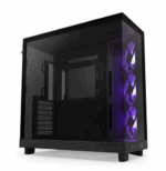 NZXT H6 Flow RGB | CC-H61FB-R1 | Compact Dual-Chamber Mid-Tower Airflow Case | Includes 3 x 120mm RGB Fans | Panoramic Glass Panels | High-Performance Airflow Panels | Cable Management | Black
