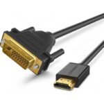 UGREEN CABLE HDMI TO DVI 1.5M HD106 11150 . Ugreen cable adapter DVI 24 + 1 pin (male) TO  HDMI (male) - FHD 60 Hz - 1.5 m - black (HD106 11150)