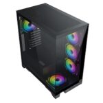 Xigmatek Endorphin Ultra Black with 5 ARGB Fans Mid-Tower Case Crystal Clear Front , Left Tempered Glass Design Superior Airflow & Ventilation Design