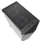 Darkflash Dk151 Unique Front Panel Design with ARGB Lighting Gaming Computer Case - BLACK ; Size :370*206*432mm ;Tempered glass side panel ;Topside I/O port
