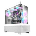 DARKFLASH DS900 Air ATX PC 5 FAN ARGB Case - WHITE . 270 degree Panoramic design ; Air Inlet design create better airflow; USB Type-C Included ; USB Type-C