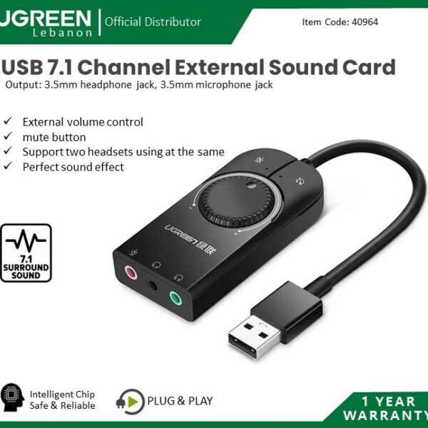 UGREEN 40964 USB EXTERNAL STEREO SOUND ADAPTER