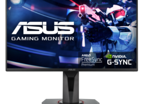 ASUS - Vg258Qr, 24.5-Inch (62.23 Cm) Full Hd 1920 x 1080 Pixels, Nvidia G-Sync Compatible Esports Gaming LCD Monitor, 0.5Ms, Up to 165 Hz, Dp, Hdmi, Low Blue Light, Flicker Free (Black)