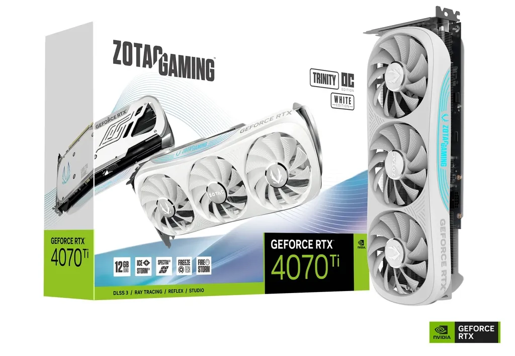 ZOTAC Gaming GeForce RTX 4070 Ti Trinity OC  DLSS 3  GDDR6X 192-bit 21 Gbps PCIE 4.0 Gaming Graphics Card, IceStorm 2.0 Advanced Cooling, Spectra 2.0 RGB Lighting, ZT-D40710J-10P